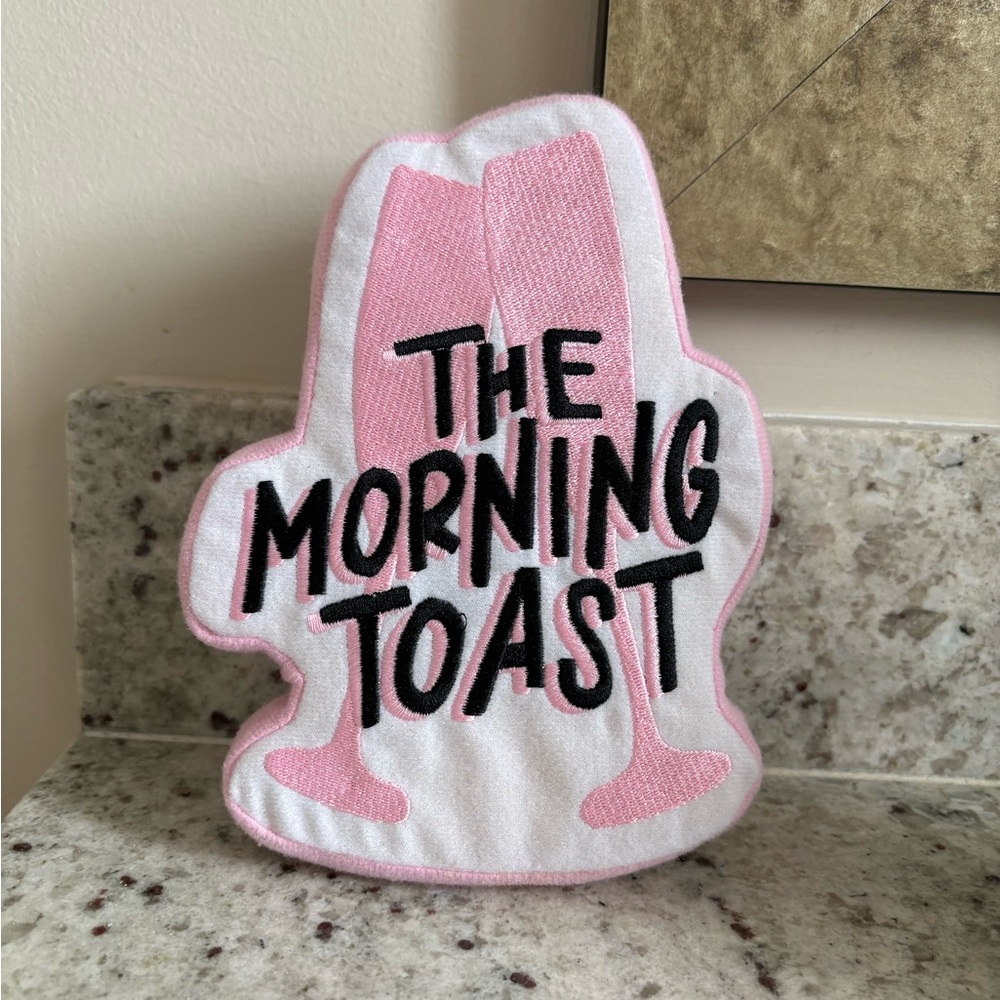 Pink and White 'The Morning Toast' Dog toy